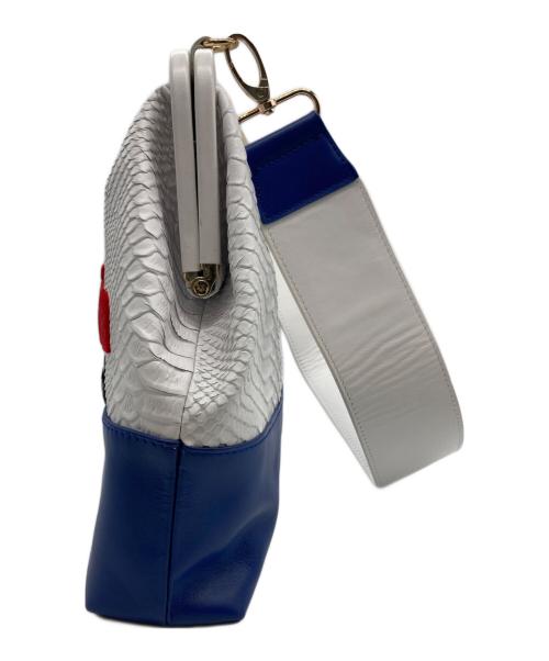 GOOD GRIEF!（グッドグリーフ）GOOD GRIEF! (グッドグリーフ) MUSE de Deuxieme Classe (ミューズ ドゥーズィエム クラス) Embroidery バッグ ホワイト×ブルーの古着・服飾アイテム