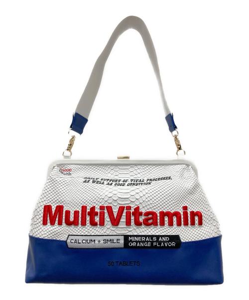 GOOD GRIEF!（グッドグリーフ）GOOD GRIEF! (グッドグリーフ) MUSE de Deuxieme Classe (ミューズ ドゥーズィエム クラス) Embroidery バッグ ホワイト×ブルーの古着・服飾アイテム