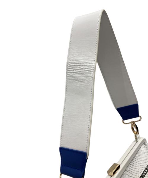 GOOD GRIEF!（グッドグリーフ）GOOD GRIEF! (グッドグリーフ) MUSE de Deuxieme Classe (ミューズ ドゥーズィエム クラス) Embroidery バッグ ホワイト×ブルーの古着・服飾アイテム