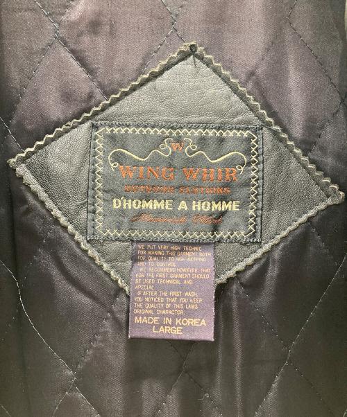 D'HOMME A HOMME（ドムアオム）D'HOMME A HOMME (ドムアオム) レザーコート ブラック サイズ:LARGEの古着・服飾アイテム