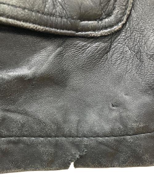 D'HOMME A HOMME（ドムアオム）D'HOMME A HOMME (ドムアオム) レザーコート ブラック サイズ:LARGEの古着・服飾アイテム