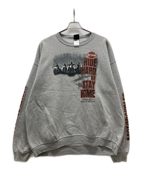 HARLEY-DAVIDSON（ハーレーダビッドソン）HARLEY-DAVIDSON (ハーレーダビッドソン) プリントスウェット グレー サイズ:2XLの古着・服飾アイテム