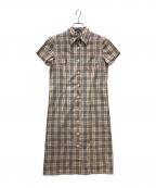 BURBERRY LONDONバーバリーロンドン）の古着「ノヴァチェック柄シャツワンピース」｜ブラウン