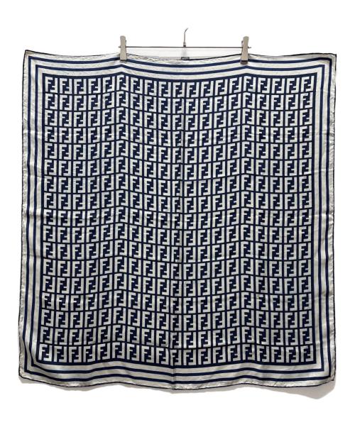 FENDI（フェンディ）FENDI (フェンディ) シルクスカーフ ネイビー×ホワイトの古着・服飾アイテム