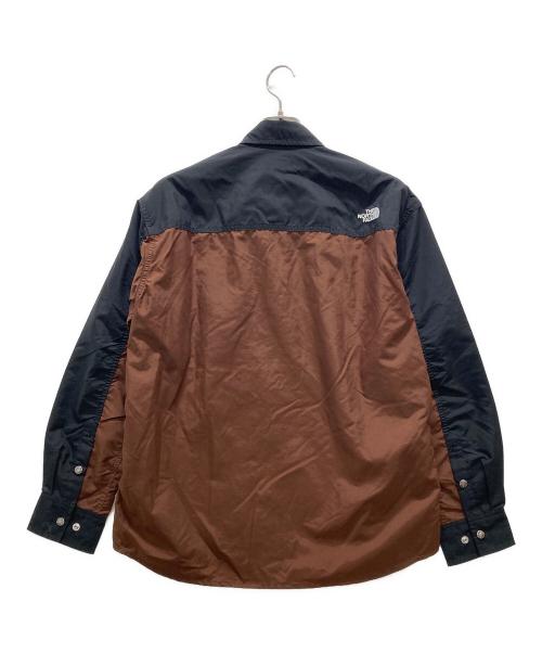 THE NORTH FACE（ザ ノース フェイス）THE NORTH FACE (ザ ノース フェイス) ロングスリーブヌプシシャツ ブラック×ブラウン サイズ:Mの古着・服飾アイテム