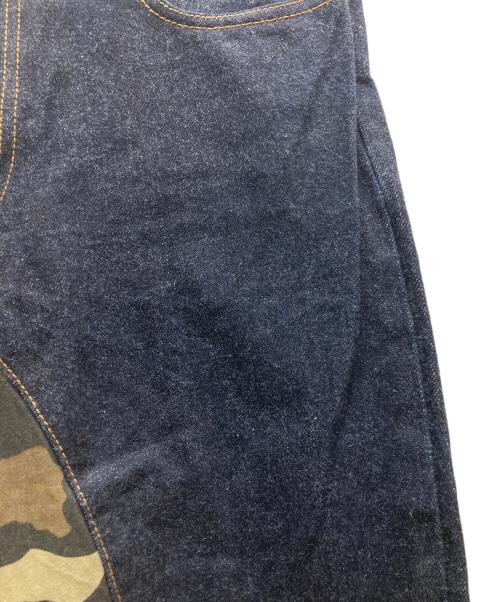 KOJIMA GENES（コジマジーンズ）KOJIMA GENES (コジマジーンズ) カモフラ切替デニムパンツ インディゴ サイズ:W32の古着・服飾アイテム