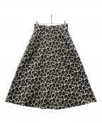 Mila Owenミラオーウェン）の古着「レオパードジャガードサーキュラースカート」｜ブラウン×アイボリー