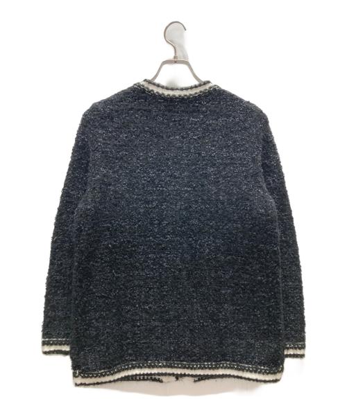 Mystrada（マイストラーダ）Mystrada (マイストラーダ) 配色ニットジャケット ブラック サイズ:36の古着・服飾アイテム