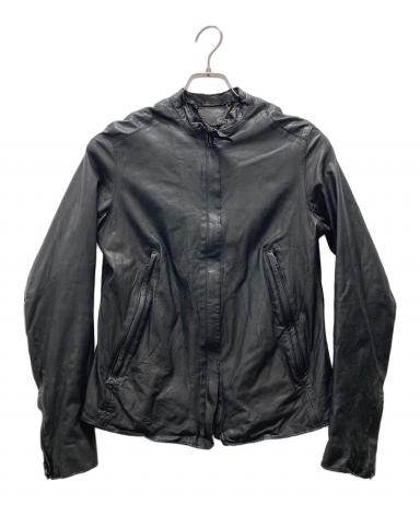 未使用 sisii / レザー 牛革 ジャケット 黒 XXS シングルライダース 中古・古着通販】sisii (シシ) シングルライダースレザージャケット