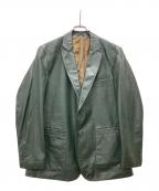 G-Stageジーステージ）の古着「ラムレザーテーラードジャケット」｜グリーン