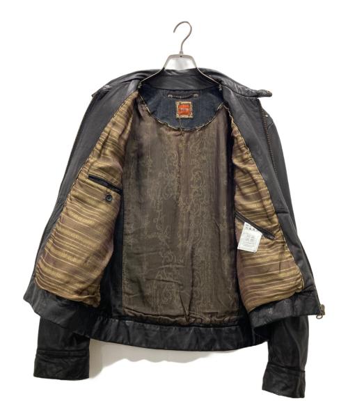 BOSS HUGO BOSS（ボス ヒューゴボス）BOSS HUGO BOSS (ボス ヒューゴボス) スタッズレザージャケット ブラック サイズ:48の古着・服飾アイテム