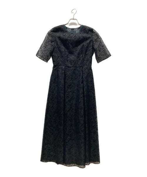 Kaene（カエン）kaene (カエン) flower flocky dress ブラック サイズ:36の古着・服飾アイテム