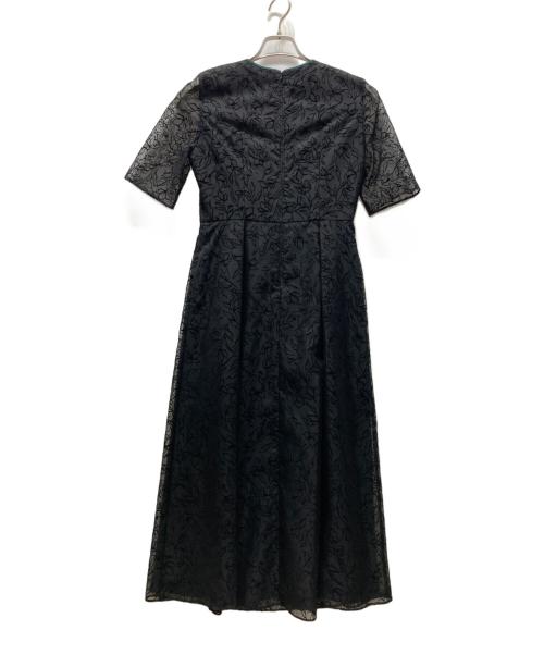 Kaene（カエン）kaene (カエン) flower flocky dress ブラック サイズ:36の古着・服飾アイテム