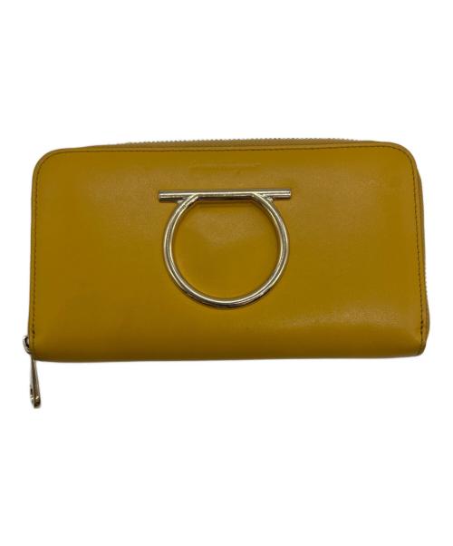 Salvatore Ferragamo（サルヴァトーレ フェラガモ）Salvatore Ferragamo (サルヴァトーレ フェラガモ) ガンチーニラウンド長財布 イエローの古着・服飾アイテム