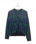 RALPH LAURENラルフローレン）の古着「カシミヤ チェックカーディガン」｜グリーン×ネイビー