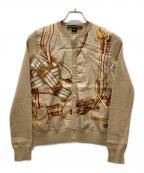 RALPH LAURENラルフローレン）の古着「スカーフ柄切替カーディガン」｜ベージュ