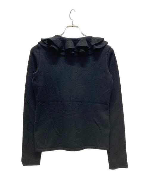RALPH LAUREN（ラルフローレン）RALPH LAUREN (ラルフローレン) カシミヤ フリルカーディガン ブラック サイズ:Mの古着・服飾アイテム