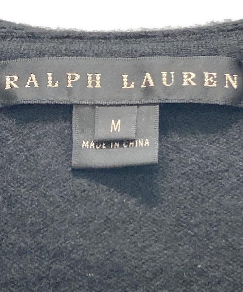 RALPH LAUREN（ラルフローレン）RALPH LAUREN (ラルフローレン) カシミヤ フリルカーディガン ブラック サイズ:Mの古着・服飾アイテム