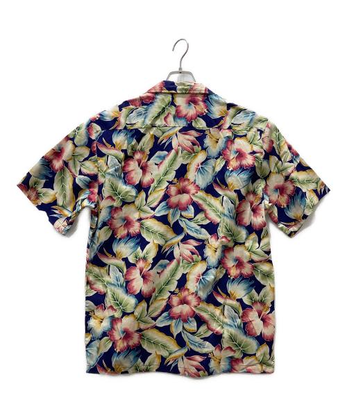 HOWIE（ハウイ）HOWIE (ハウイ) ハワイ製アロハシャツ ネイビー×ライトグリーン×ピンク サイズ:Lの古着・服飾アイテム