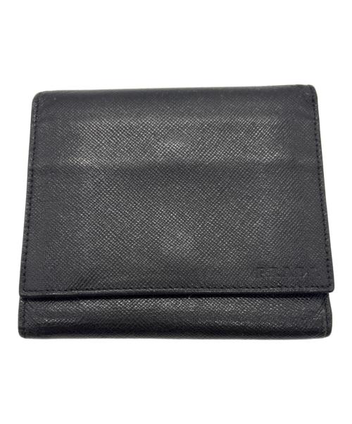 PRADA（プラダ）PRADA (プラダ) 3つ折り財布 ブラックの古着・服飾アイテム