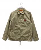 Left Aloneレフトアローン）の古着「ピザ柄コーチジャケット」｜ベージュ