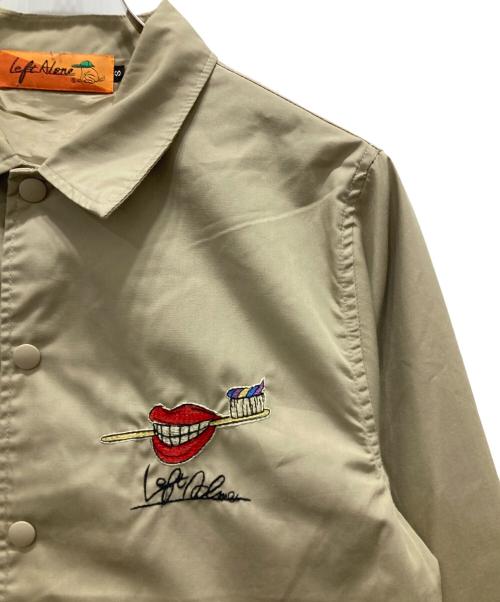 Left Alone（レフトアローン）Left Alone (レフトアローン) ピザ柄コーチジャケット ベージュ サイズ:44の古着・服飾アイテム