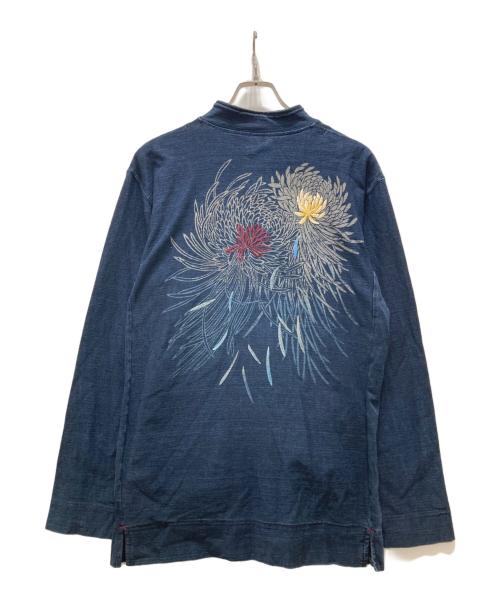 AUSTERE JAPAN KOROMO（オスティア・ジャパンコロモ）AUSTERE JAPAN KOROMO (オスティア・ジャパンコロモ) デニムチャイナシャツ インディゴ サイズ:XLの古着・服飾アイテム