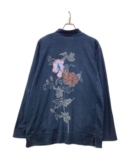 AUSTERE JAPAN KOROMO（オスティア・ジャパンコロモ）AUSTERE JAPAN KOROMO (オスティア・ジャパンコロモ) 刺繍 チャイナデニムシャツ インディゴ サイズ:XLの古着・服飾アイテム