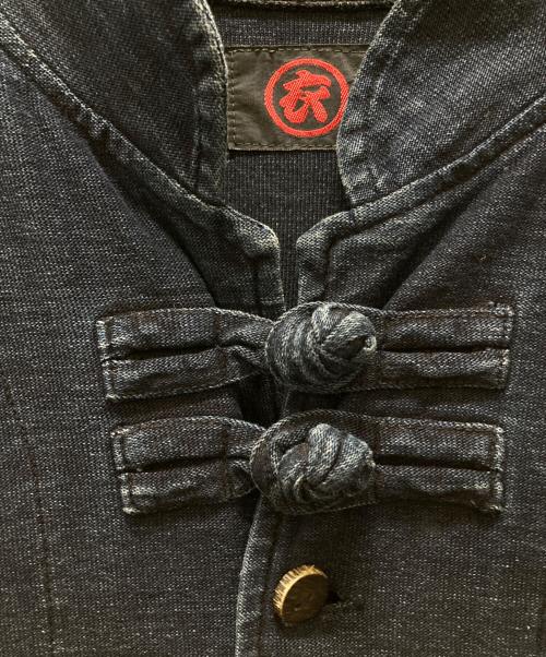 AUSTERE JAPAN KOROMO（オスティア・ジャパンコロモ）AUSTERE JAPAN KOROMO (オスティア・ジャパンコロモ) 刺繍 チャイナデニムシャツ インディゴ サイズ:XLの古着・服飾アイテム