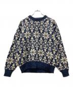 American Eagle Outfittersアメリカンイーグル）の古着「90's USA製総柄ニット」｜ネイビー