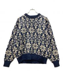 American Eagle Outfitters（アメリカンイーグル）の古着「90's USA製総柄ニット」｜ネイビー