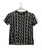 VALENTINOヴァレンティノ）の古着「総柄ロゴTシャツ」｜ブラック