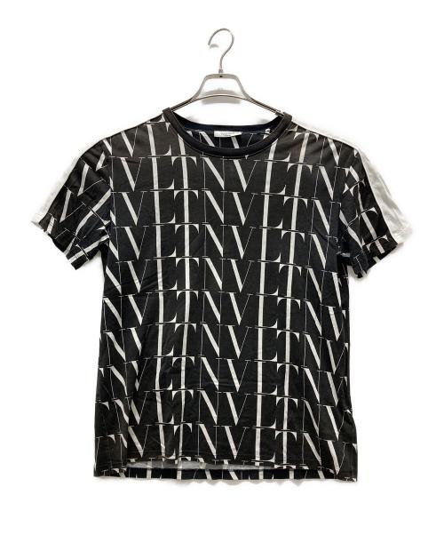 VALENTINO（ヴァレンティノ）VALENTINO (ヴァレンティノ) 総柄ロゴTシャツ ブラック サイズ:Lの古着・服飾アイテム