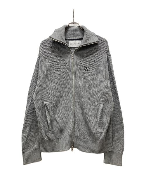 Calvin Klein Jeans（カルバンクラインジーンズ）Calvin Klein Jeans (カルバンクラインジーンズ) ドライバーズニット グレー サイズ:Lの古着・服飾アイテム