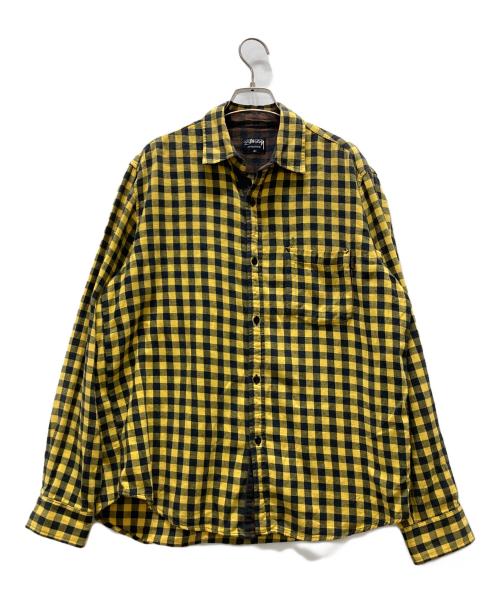 stussy（ステューシー）stussy (ステューシー) チェックネルシャツ イエロー サイズ:Mの古着・服飾アイテム