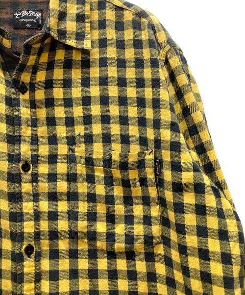 stussy（ステューシー）stussy (ステューシー) チェックネルシャツ イエロー サイズ:Mの古着・服飾アイテム