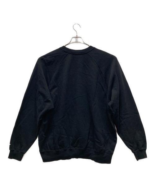 PUBLUX（パブリュクス）PUBLUX (パブリュクス) UMBRO (アンブロ) 別注ワンポイントロコ刺繍ラグランスウェット ブラック サイズ:Lの古着・服飾アイテム