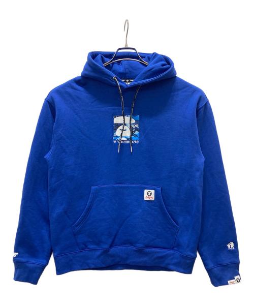 A BATHING APE（ア ベイシング エイプ）A BATHING APE (ア ベイシング エイプ) ワッペンロゴパーカー ブルー サイズ:Mの古着・服飾アイテム