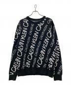 Calvin Klein Jeansカルバンクラインジーンズ）の古着「総柄ニット」｜ブラック