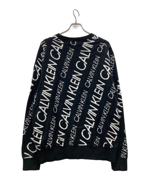 Calvin Klein Jeans（カルバンクラインジーンズ）Calvin Klein Jeans (カルバンクラインジーンズ) 総柄ニット ブラック サイズ:XLの古着・服飾アイテム