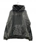RVCAルーカ）の古着「PATCHWORK BANDANA HOODIE」｜グレー