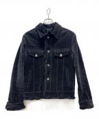 BURBERRY BLACK LABELバーバリーブラックレーベル）の古着「ラビットファー切替コーデュロイジャケット」｜ブラック