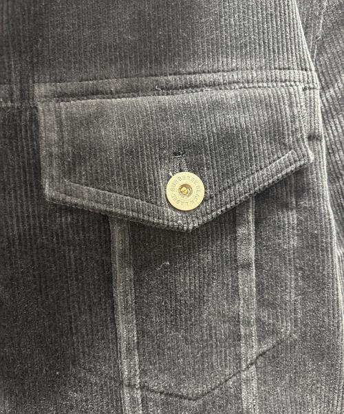 BURBERRY BLACK LABEL（バーバリーブラックレーベル）BURBERRY BLACK LABEL (バーバリーブラックレーベル) ラビットファー切替コーデュロイジャケット ブラック サイズ:Lの古着・服飾アイテム