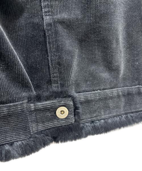 BURBERRY BLACK LABEL（バーバリーブラックレーベル）BURBERRY BLACK LABEL (バーバリーブラックレーベル) ラビットファー切替コーデュロイジャケット ブラック サイズ:Lの古着・服飾アイテム
