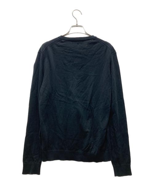 RAF BY RAF SIMONS（ラフバイ ラフシモンズ）RAF BY RAF SIMONS (ラフバイ ラフシモンズ) 08SS R刺繍コットンニット ブラック サイズ:46の古着・服飾アイテム