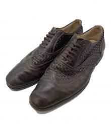 NEIL BARRETT（ニールバレット）の古着「イントレチャートレザーシューズ」｜ブラウン