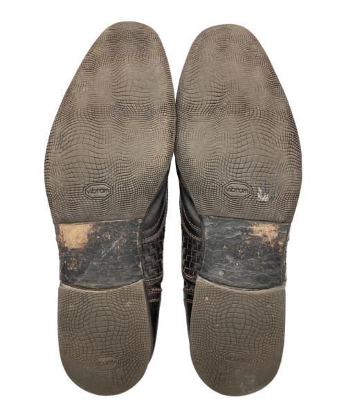 NEIL BARRETT（ニールバレット）NEIL BARRETT (ニールバレット) イントレチャートレザーシューズ ブラウン サイズ:40の古着・服飾アイテム