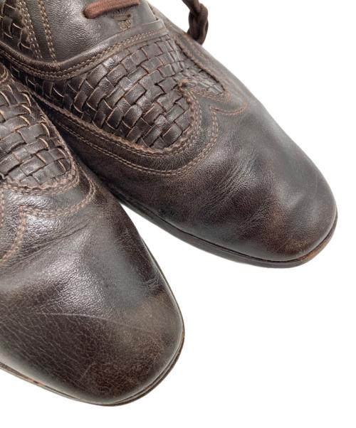 NEIL BARRETT（ニールバレット）NEIL BARRETT (ニールバレット) イントレチャートレザーシューズ ブラウン サイズ:40の古着・服飾アイテム