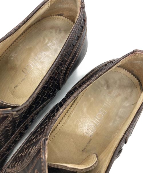 NEIL BARRETT（ニールバレット）NEIL BARRETT (ニールバレット) イントレチャートレザーシューズ ブラウン サイズ:40の古着・服飾アイテム