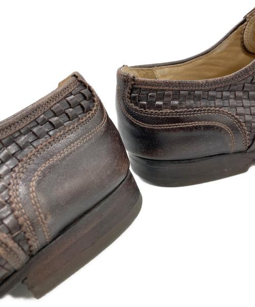 NEIL BARRETT（ニールバレット）NEIL BARRETT (ニールバレット) イントレチャートレザーシューズ ブラウン サイズ:40の古着・服飾アイテム